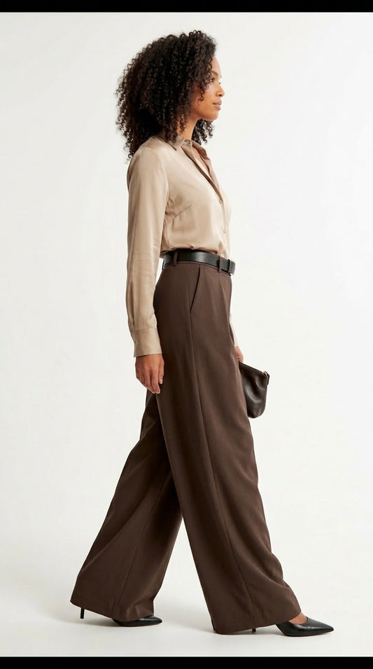 Suède pant Marron