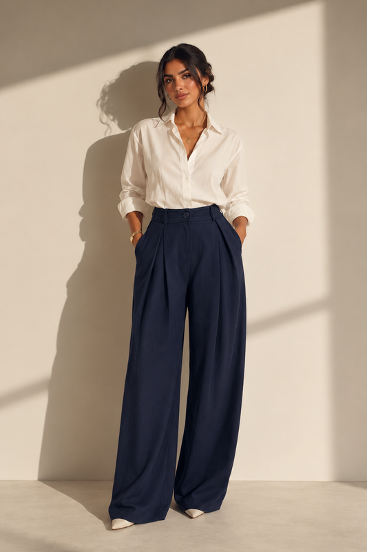 Suède Pant Bleu marine