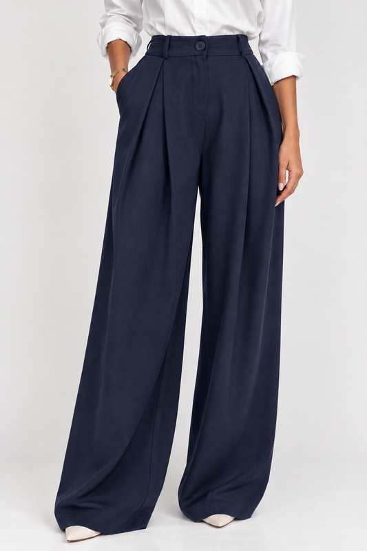 Suède Pant Bleu marine