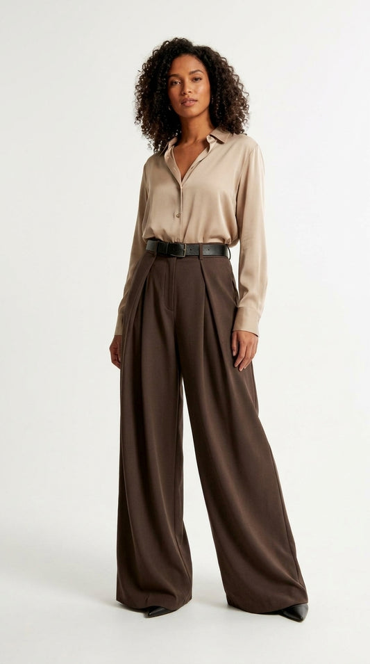Suède pant Marron