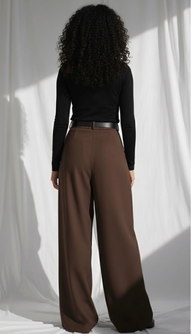 Suède pant Marron