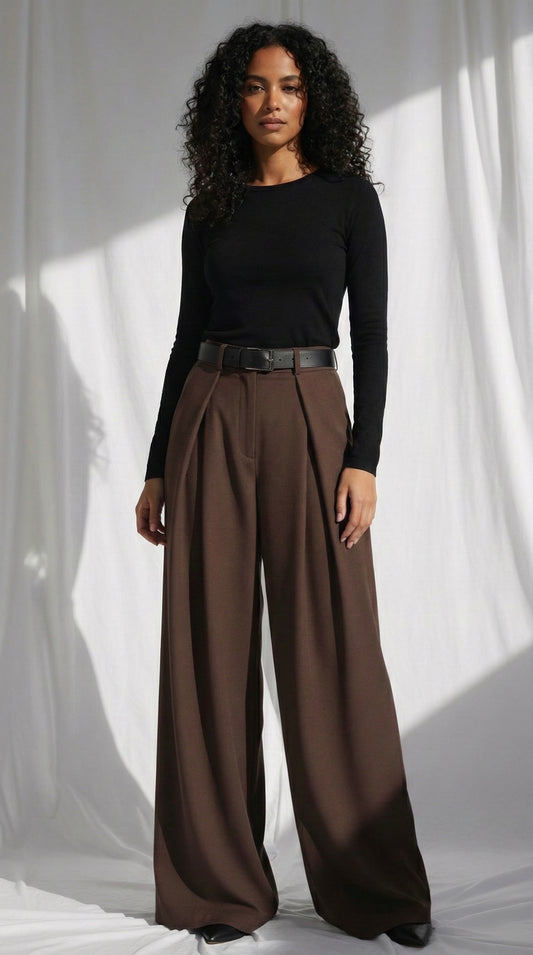 Suède pant Marron